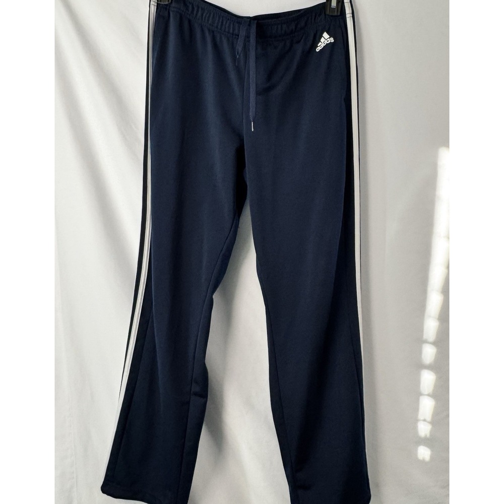 Adidas Sweatpants Men‎ L Navy Blue Jogger Track Stripes Stretch Pockets Athletic - Picture 5 of 9
